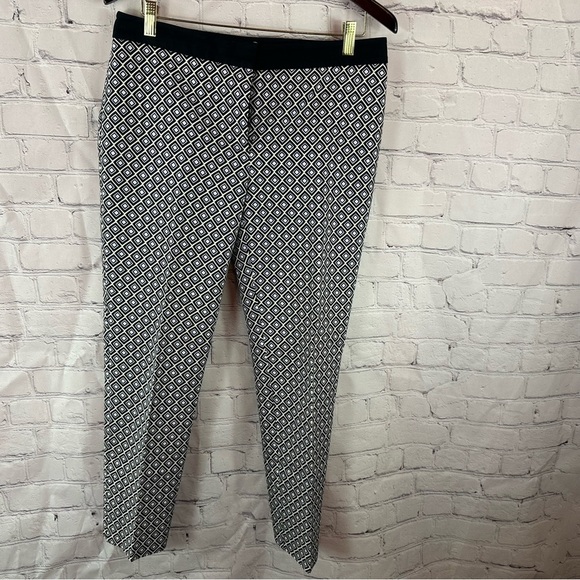 chico's so slimming Geometric Black White dress Pants sz 05 (small 6) - Picture 1 of 9